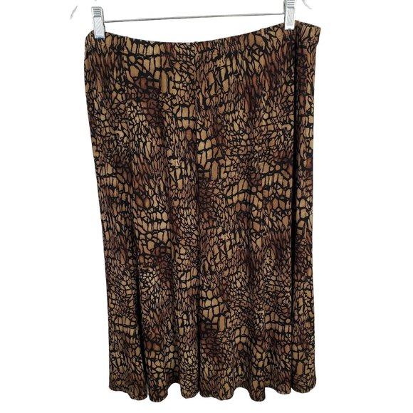 Chico's Dresses & Skirts - Chico's Travelers 3 Size XL Skirt Reptile Print Pull-On Midi Full A-line Slinky